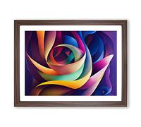 Five Star Abstract Fractals Framed Wall Art Print A2 Walnut