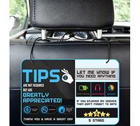 Five Star Accessories Rider-Share Sign for Driver - 5 Stars Tips Taxi Rating Appreciated Ride-Share Signs - Large 9x6 (Pack of 2)