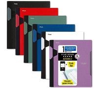 Five Star Advance Spiral Notebooks + Study App, 6 Pack, 1 Subject, College Ruled Paper, 11" x 8-1/2", 100 Sheets, with Spiral Guard and Movable Dividers, Black, Red, Blue, Green, White, Purple (38635)