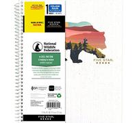 Five Star and National Wildlife Federation Spiral Notebook + Study App, 1 Subject, College Ruled Paper, 11" x 8-1/2", 80 Sheets, Forest Bear, 1 Count (820088FM)