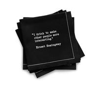 Five Star ¼ Fold Funny Drinking Quotes | Black Cotton Cocktail Napkins | 25 Luxury Disposable Beverage Napkins with Witty Bar Quotes | Drink Napkins for Parties, Bars, Weddings & Game Nights