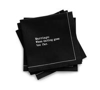 Five Star ¼ Fold Funny Marriage Quotes | Black Cotton Cocktail Napkins | 50 25xury Disposable Beverage Napkins with Witty Bar Quotes | Drink Napkins for Parties, Bars, Weddings & Game Nights