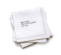 Five Star ¼ Fold Funny Marriage Quotes | White Cotton Cocktail Napkins | 50 25xury Disposable Beverage Napkins with Witty Bar Quotes | Drink Napkins for Parties, Bars, Weddings & Game Nights