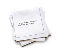 Five Star ¼ Fold Funny Snarky Quotes | White Cotton Cocktail Napkins | 25 Luxury Disposable Beverage Napkins with Witty Bar Quotes | Drink Napkins for Parties, Bars, Weddings & Game Nights