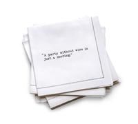 Five Star ¼ Fold Funny Wine Quotes | White Cotton Cocktail Napkins | 25 Luxury Disposable Beverage Napkins with Witty Bar Quotes | Drink Napkins for Parties, Bars, Weddings & Game Nights