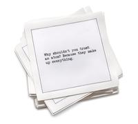 Five Star Funny Dad Jokes Quotes | White Cotton Cocktail Napkins | 50 Luxury Disposable Beverage Napkins with Witty Bar Quotes | Drink Napkins for Parties, Bars, Weddings & Game Nights