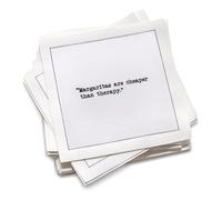 Five Star Funny Margarita Quotes | White Cotton Cocktail Napkins | 50 Luxury Disposable Beverage Napkins with Witty Bar Quotes | Drink Napkins for Parties, Bars, Weddings & Game Nights