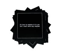Five Star Funny Subversive Quotes | Black Cotton Cocktail Napkins | 50 Luxury Disposable Beverage Napkins with Witty Bar Quotes | Drink Napkins for Parties, Bars, Weddings & Game Nights