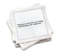 Five Star Funny Tequila Quotes | White Cotton Cocktail Napkins | 50 Luxury Disposable Beverage Napkins with Witty Bar Quotes | Drink Napkins for Parties, Bars, Weddings & Game Nights