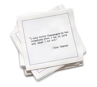 Five Star Funny White Cocktail Napkins - 100 Luxury Cotton Disposable, Napkins with Witty Bar Quotes Champagne Quotes - Drink, Napkins for Parties, Bars, Weddings & Game Nights
