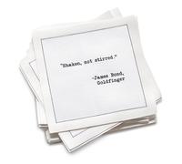 Five Star Funny White Cocktail Napkins - 100 Luxury Cotton Disposable, Napkins with Witty Bar Quotes Drinking Quotes II - Drink, Napkins for Parties, Bars, Weddings & Game Nights