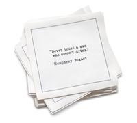Five Star Funny White Cocktail Napkins - 100 Luxury Cotton Disposable, Napkins with Witty Bar Quotes Drinking Quotes - Drink, Napkins for Parties, Bars, Weddings & Game Nights