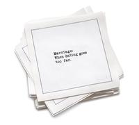 Five Star Funny White Cocktail Napkins - 100 Luxury Cotton Disposable, Napkins with Witty Bar Quotes Marriage Quotes - Drink, Napkins for Parties, Bars, Weddings & Game Nights