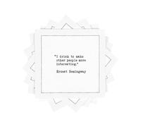 Five Star Funny White Cocktail Napkins, 50 Luxury Cotton Disposable Cocktail Party Napkins with Witty Bar Quotes, 4.5" x 4.5" for Home Bars, Game Nights, Beverages, Birthdays, Weddings & Holidays
