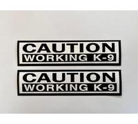 Five Star Graphics Caution Working K-9 Sticker Vinyl Decal (2 Pack) 10"" X 2.5"" Service Dog k9 Stay Back (X2PS183), Black, White