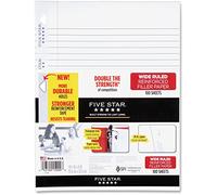 5 Star Loose Leaf Paper, Wide Ruled, White, 10.5 x 8 in, 100 Sheets (15000)