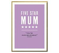 Five Star Mum. You're Mum-Believable! Funny Mother's Day or Mum Birthday Card