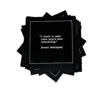 Five Star Napkins Bar Quotes, Black Cotton Cocktail Napkins, Beverage Napkins, Bar Napkins, Cloth Napkins, Party Napkins, Events, Holidays, Weddings, Birthdays, Disposable, 4.5" x 4.5"- (50x)