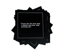 Five Star Napkins Einstein Quotes, Black Cotton Cocktail Napkins, Beverage Napkins, Bar Napkins, Cloth Napkins, Party Napkins, Events, Holidays, Weddings, Birthdays, Disposable, 4.5" x 4.5"- (50x)