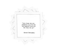 Five Star Napkins Hemingway Quotes, White Cotton Cocktail Napkins, Beverage Napkins, Bar Napkins, Cloth Napkins, Party Napkins, Events, Holidays, Weddings, Birthdays, Disposable, 4.5" x 4.5"- (50x)