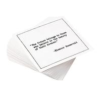 Five Star Napkins Inspirational Quotes, White Cotton Cocktail Napkins, Beverage Napkins, Bar Napkins, Cloth Napkins, Party Napkins, Events, Holidays, Birthdays, Disposable, 4.5" x 4.5"- (50x)