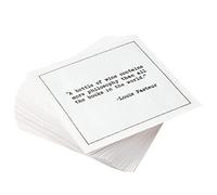 Five Star Napkins Literary Bar Quotes White Cotton Cocktail Napkins, Beverage Napkins, Bar Napkins, Cloth Napkins, Party Napkins, Holidays, Weddings, Birthdays, Disposable, 4.5" x 4.5"- (50x)