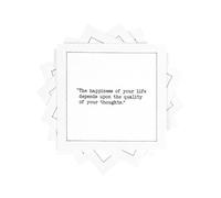 FIVE STAR NAPKINS Marcus Aurelius Quotes, White Cotton Cocktail Napkins, 50 Pack, 4.5" x 4.5" Disposable Bar Napkins