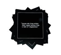 Five Star Napkins Oscar Wilde Quotes, Black Cotton Cocktail Napkins, Beverage Napkins, Bar Napkins, Cloth Napkins, Party Napkins, Events, Holidays, Weddings, Birthdays, Disposable, 4.5" x 4.5"- (50x)