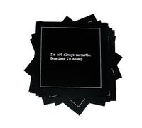 Five Star Napkins - Snarky Quotes, Black Cotton Cocktail Napkins, 4.5" x 4.5" - (50 Pack) for Parties, Weddings, Birthdays & Holidays