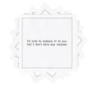 Five Star Napkins Subversive Quotes, White Cotton Cocktail Napkins, Beverage Napkins, Bar Napkins, Cloth Napkins, Party Napkins, Events, Holidays, Weddings, Birthdays, Disposable, 4.5" x 4.5"- (50x)