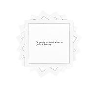 Five Star Napkins Wine Quotes, White Cotton Cocktail Napkins, Beverage Napkins, Bar Napkins, Cloth Napkins, Party Napkins, Events, Holidays, Weddings, Birthdays, Disposable, 4.5" x 4.5"- (50x)
