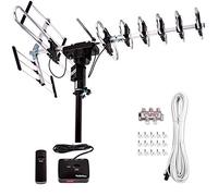 Five Star [Newest 2020] Outdoor Digital Amplified HDTV Antenna - up to 200 Mile Long Range, Directional 360 Degree Rotation by Remote Control, HD 4K 1080P FM Radio,Support 5 TVs Plus Installation Kit