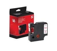 Five Star Non-OEM Replacement for Dymo 45015 Red on White 12mm x 7m FS672120