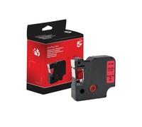 Five Star Non-OEM Replacement for Dymo 45017 Black on Red 12mm x 7m FS671729