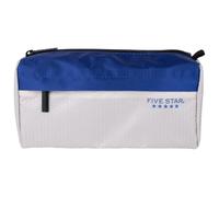 Five Star Pencil Pouch 9-Pocket Zipper Storage Organizer Case for Office Supplies Earbuds Chargers Cables Makeup, Tan/Blue (505600C)