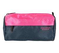 Five Star Pencil Pouch, Pen Case, 9-Pocket Zipper Pouch, Storage Organizer for School Supplies Earbuds Chargers Cables Makeup, Navy/Pink (505600B-ECM)