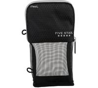 Five Star Pencil Pouch, Pen Case, Stand 'N Store Zipper Pouch, Fits 3-Ring Binder, Storage Organizer for Supplies Earbuds Chargers Cables Makeup, Black/Grey (505160A-ECM)