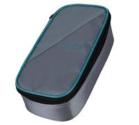 Five Star Pencil Pouch, Pen Case, Storage Organiser for School Supplies, Earbuds Chargers, Cables Makeup, High Capacity, Fits 3 Ring Binder, Grey/Teal, 8.5" L x 4.5" W x 2.4" H