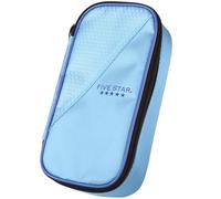 Five Star Pencil Pouch, Pen Case, Storage Organizer for School Supplies Earbuds Chargers Cables Makeup, Stand 'N Store, Fits 3 Ring Binder, Blue (500213F-ECM)