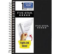 Five Star Personal Spiral Notebook, 1 Subject, College Ruled Paper, 7" x 4-3/8", Small Size, 100 Sheets, Black (73969)