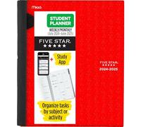 Five Star Planner 2024-2025 Academic, Weekly & Monthly Advance Student Planner + Study App, 8-1/2" x 11", Large, Fire Red (CAW65913)