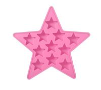 Five Star Shaped Cool Silicone Ice Cube Tray Freeze Mold Maker Tools for Club Bar Party Use for Making Homemade Cake, Candy, Chocolate, Gummy, Ice, Crayons, Jelly, and More(Pink)
