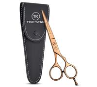 Five Star Solingen Gold-Line Offset Professional 6 Inch Extra Sharp Rose Gold Hairdressing Scissors Hair Cutting Scissors for Women Men Salons and Children for Fine and Strong Hair Rustproof