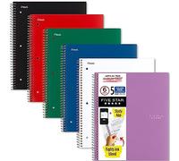 Five Star Spiral Notebook, 5 Subject, College Ruled Paper, 200 Sheets, 11" x 8-1/2", Assorted Colors, Color Will Vary, 6 Pack (73793)