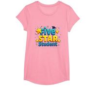 Five Star Student Achievement Celebration T-Shirt, Girls, Pink, Large