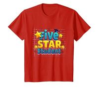 Five Star Student Achievement Celebration T-Shirt, Kids, Red, 10 Years