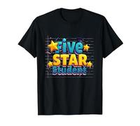 Five Star Student Achievement Celebration T-Shirt, Men, Black, XL