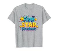Five Star Student Achievement Celebration T-Shirt, Men, Heather Grey, 4XL