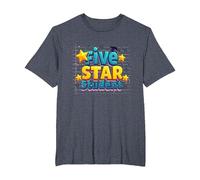 Five Star Student Achievement Celebration T-Shirt, Men's Big and Tall, Heather Blue, 2X Tall