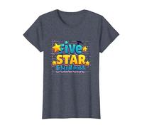 Five Star Student Achievement Celebration T-Shirt, Women, Heather Blue, S